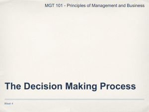 The Decision Making Process Week 4