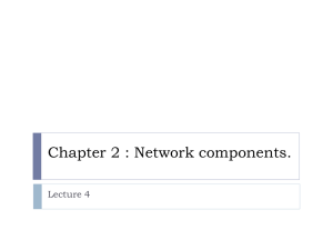 Chapter 2 : Network components. Lecture 4