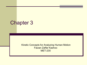 Chapter 3 Kinetic Concepts for Analyzing Human Motion Faizan Zaffar Kashoo MET-235
