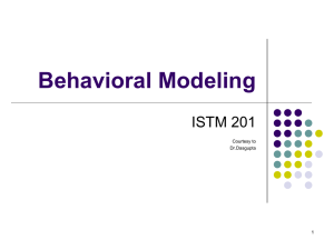 Behavioral Modeling ISTM 201 Courtesy to Dr.Dasgupta