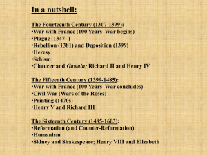 Outline of historical events, 14 th -16 th c.