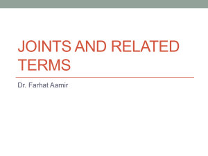 ANATOMY LECTURE HUMN110. JOINTS AND RELATED TERMS