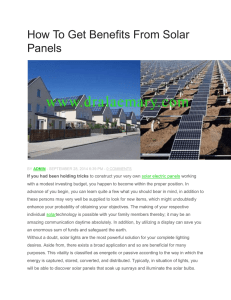 How To Get Benefits From Solar Panels