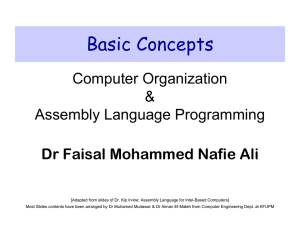 Basic Concepts Computer Organization &amp; Assembly Language Programming