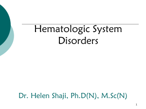 Hematologic disorders
