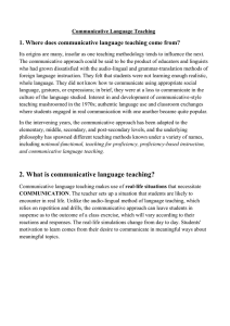 1. Where does communicative language teaching come from?