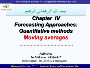 Moving averages Chapter  IV Forecasting Approaches: Quantitative methods