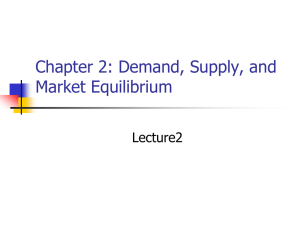 Chapter 2: Demand, Supply, and Market Equilibrium Lecture2