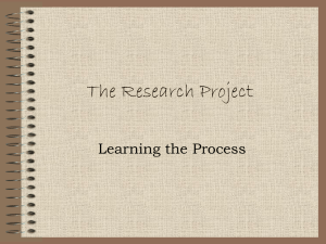 The Research Project Learning the Process