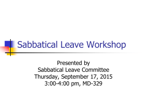 Sabbatical Leave Workshop - September 17, 2015