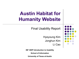 Usability - Austin Habitat