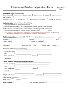 International Student Application Form