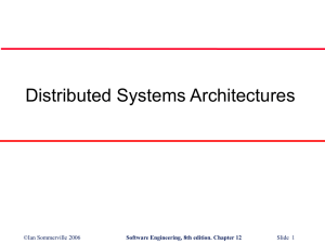Distributed Systems Architectures ©Ian Sommerville 2006 Slide  1