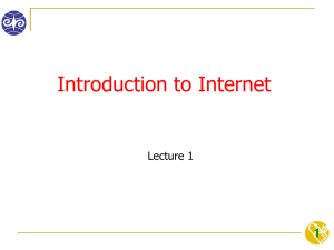Introduction to Internet 1 Lecture 1