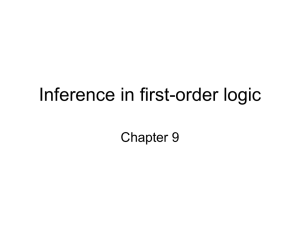 Inference in first-order logic Chapter 9