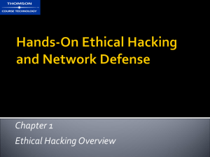 Chapter 1 Ethical Hacking Overview