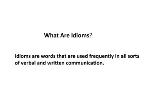 What Are Idioms of verbal and written communication.