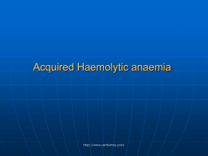 Acquired Haemolytic anaemia