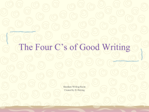 The Four C's of Good Writing