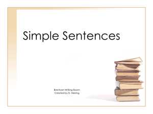 Simple Sentences (Subjects and Verbs)
