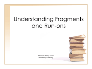 Understanding Fragments and Run-ons
