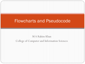 Flowcharts and Pseudocode M A Rahim Khan 1