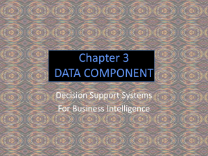 Chapter 3 DATA COMPONENT Decision Support Systems For Business Intelligence