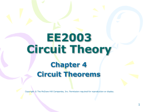 EE2003 Circuit Theory Chapter 4 Circuit Theorems