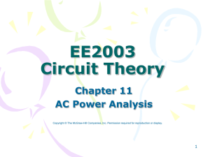 EE2003 Circuit Theory Chapter 11 AC Power Analysis