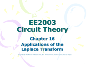 EE2003 Circuit Theory Chapter 16 Applications of the