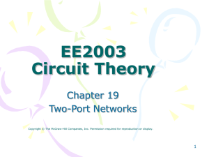 EE2003 Circuit Theory Chapter 19 Two-Port Networks