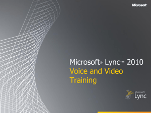 Lync 2010 Voice and Video Training