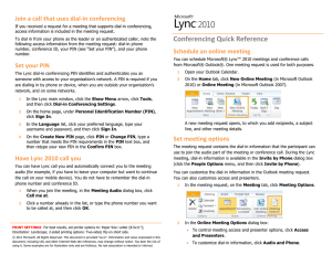 Conferencing Quick Reference card