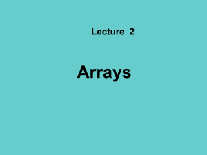 Arrays Lecture  2