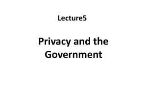 Privacy and the Government Lecture5