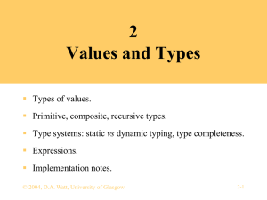 2 Values and Types  Types of values.