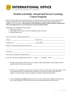 Faculty-Led Study Abroad and Service Learning Course Proposal Form