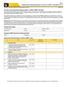 Department Incident Response Checklist