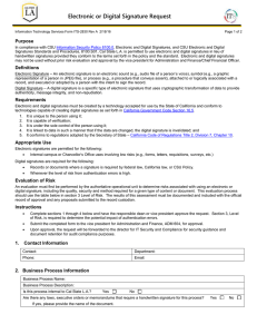 Electronic or Digital Signature Request
