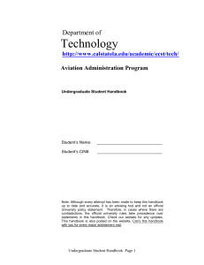 Aviation Administration Student Handbook