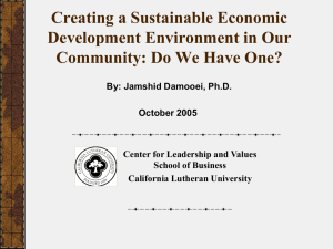 Creating a Sustainable Economic Development Environment in Our