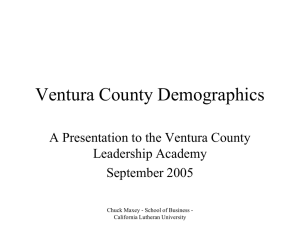 Ventura County Demographics A Presentation to the Ventura County Leadership Academy September 2005
