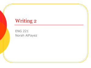Writing 2 ENG 221 Norah AlFayez