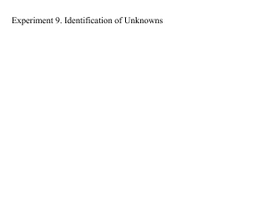 Identification of Unknowns