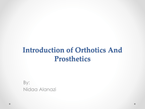 PHT 454 - Orthotics And Prosthetics