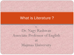Dr. Nagy Rashwan Associate Professor of English at Majmaa University