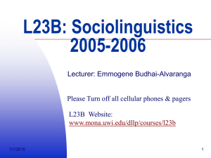 Lecture Review-Sociolinguistics