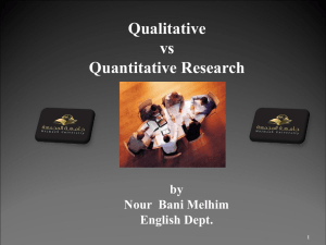 Qualitative vs Quantitative Research by