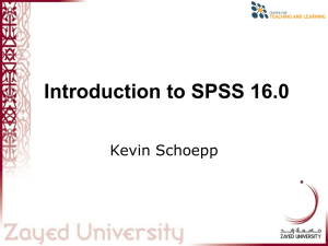 introduction to SPSS 16.0