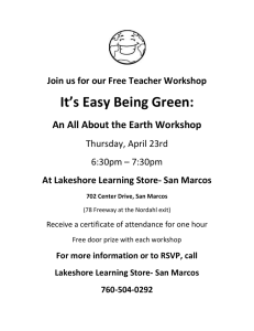 It’s Easy Being Green: An All About the Earth Workshop